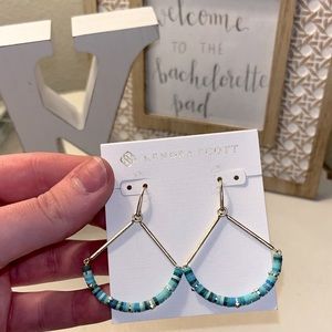 Kendra Scott Gold & Blue Beaded Earrings